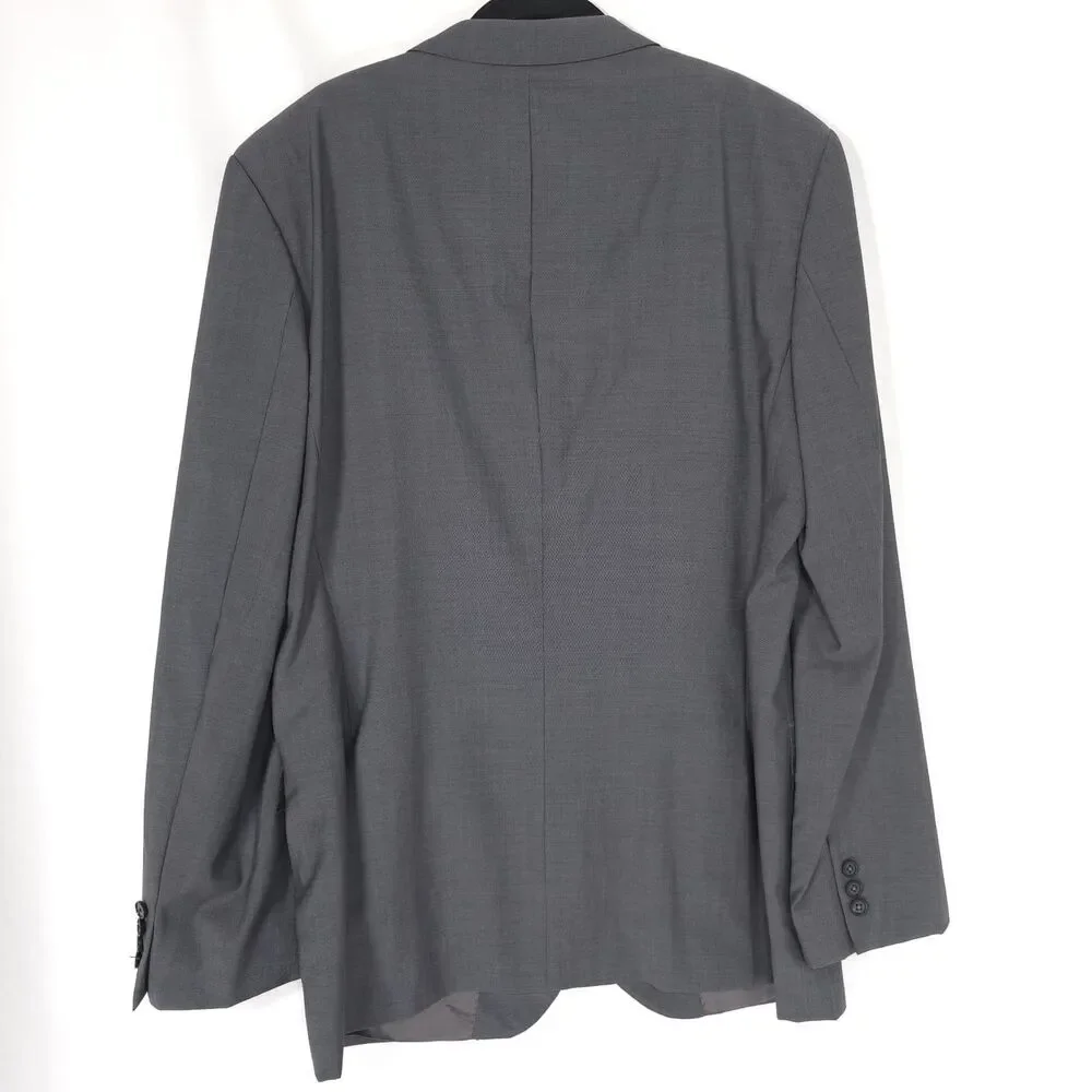 HUGO BOSS Men’s Sport Coat 44L Marzotto Italy Blazer Super 100‎ Gray Virgin Wool